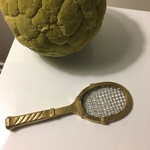 Brass Tennis Racquet Paperweight
